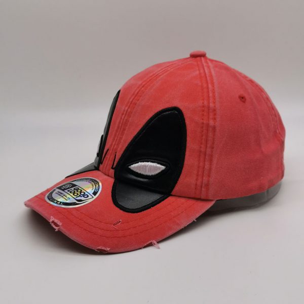 Broken washed style red marvel cap