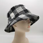 Rpet winter bigger checked bucket hat