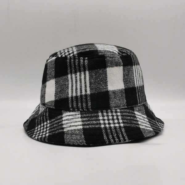 Rpet winter bigger checked bucket hat