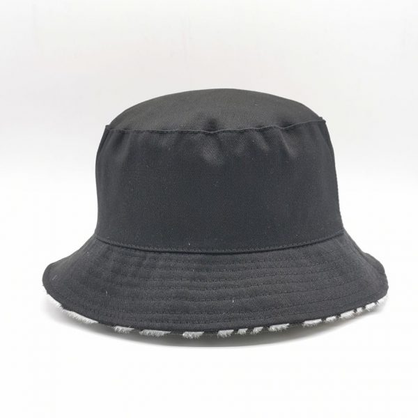 Winter Plush Bucket Hat Warm Zebra Animal Print Fisherman Cap