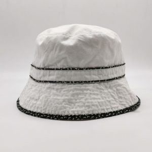 Unisex cotton canvas binding bucket hat