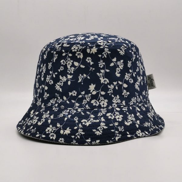 Cotton corduroy floral allover print double side hat
