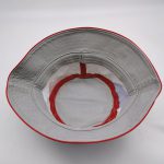 Light grey laser cut out floppy silver TPU branding bucket hat