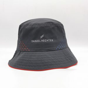 Charcoal laser cut out floppy silver TPU branding bucket hat