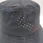 Charcoal laser cut out floppy silver TPU branding bucket hat