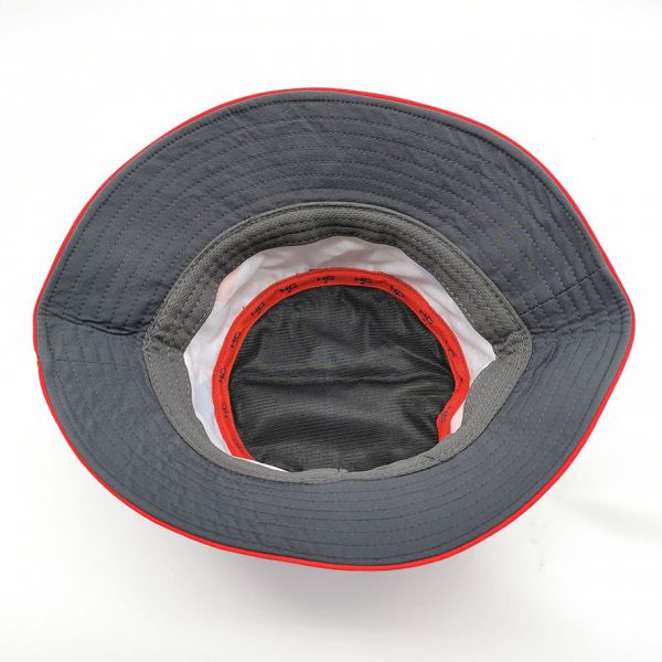 Charcoal laser cut out floppy silver TPU branding bucket hat