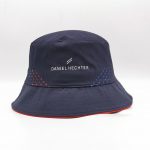 Navy laser cut out floppy silver TPU branding bucket hat