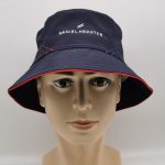 Navy laser cut out floppy silver TPU branding bucket hat
