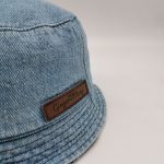 Short brim fedora hat washed jean floppy