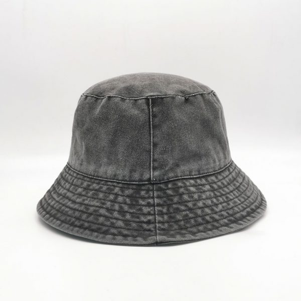Plain Washed Denim Washed Cotton Bucket Hat Summer Outdoor Cap