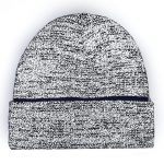 Reflective yarn cuff beanie folding knitted hat