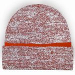 Reflective yarn cuff beanie folding knitted hat