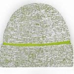 Reflective yarn cuff beanie folding knitted hat