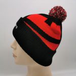 Customized Pom Hats Jacquard Embroidery Patched Beanie Hats