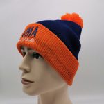 Customized Pom Hats Jacquard Embroidery Patched Beanie Hats