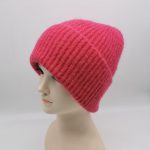Acrylic soft hand feeling folding beanie