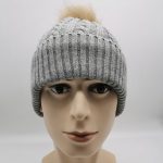 Classic cable knit cuff pom hat