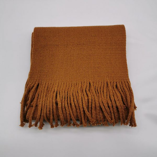 Soft plain knit scarf for men and women