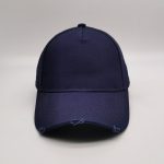 5 Panel Classic Broken Baseball Caps with Silver Buckle Adjustable