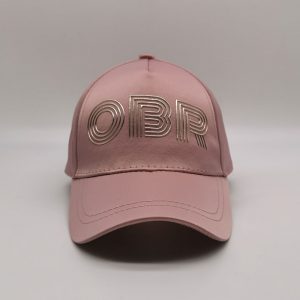 Cappello sportivo con marchio in TPU con berretto da baseball in raso rosa polveroso