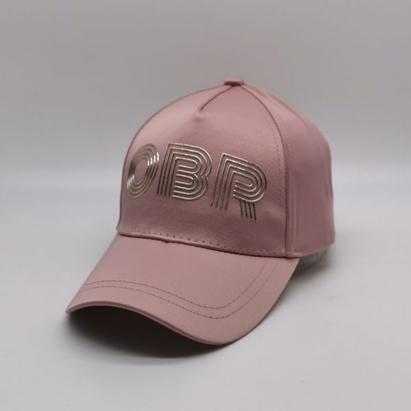 Dusty Pink Satin Baseball Cap TPU Branding Sports Hat
