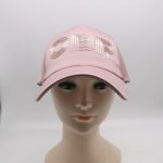 Dusty Pink Satin Baseball Cap TPU Branding Sports Hat