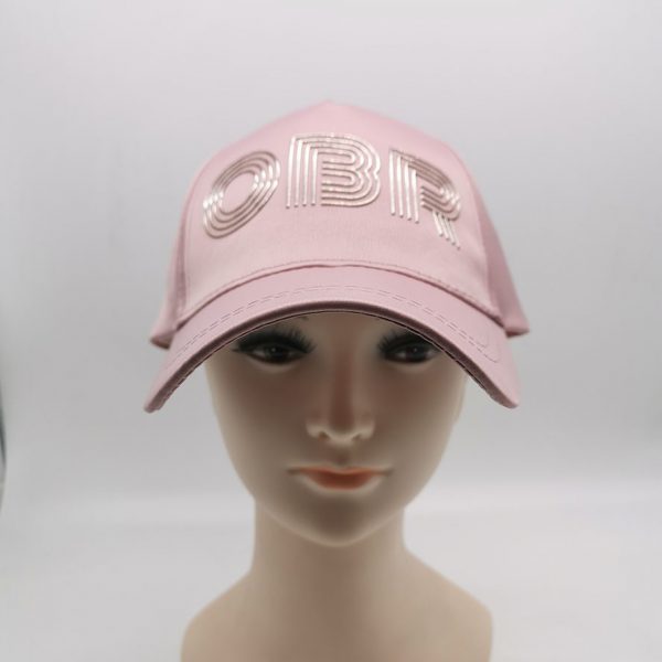 Dusty Pink Satin Baseball Cap TPU Branding Sports Hat