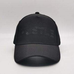 Black Satin TPU Logo Baseball Cap Fabric Strap Closure Sports Hat