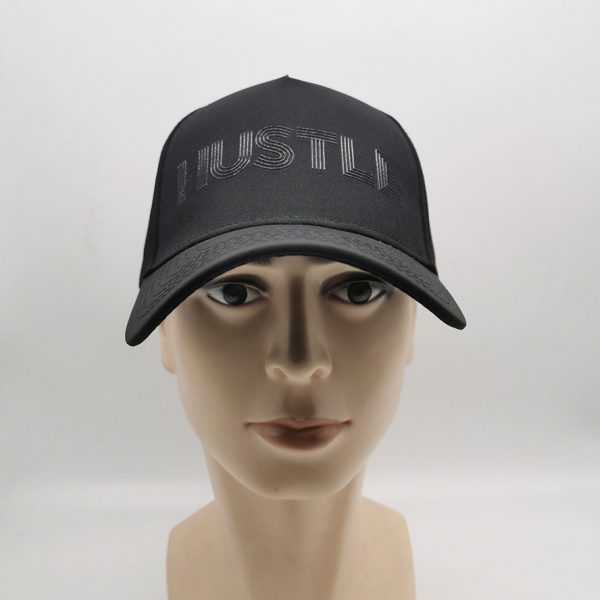 أسود الساتان TPU شعار قبعة البيسبول النسيج حزام إغلاق قبعة رياضية