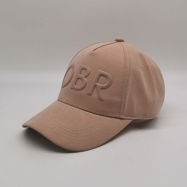 Rubber Printed Suede Baseball Cap