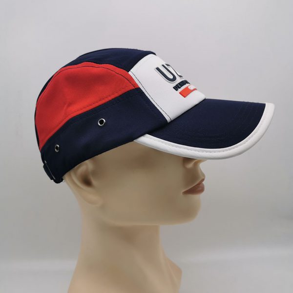 UZZI 3 Tone Navy Red White Fashion Camper Cap Classic Jockey Hat