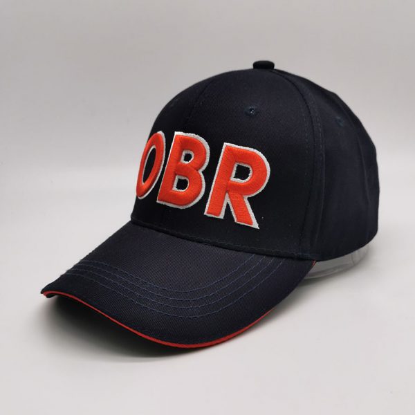 Navy Cotton Baseball Cap OBR Embroidery Hat