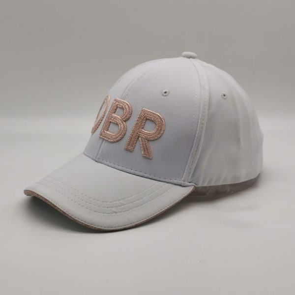 OBR Textured Embroidery White Spandex Peak Cap
