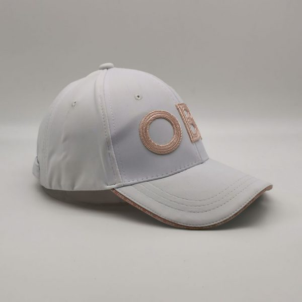 OBR Textured Embroidery White Spandex Peak Cap