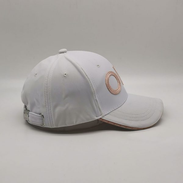 OBR Textured Embroidery White Spandex Peak Cap