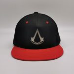 Two tone black red snapback cap