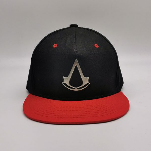 Two tone black red snapback cap