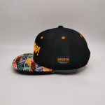 Topi snapback akrilik hitam FARCRY6 dengan visor cetakan sublimasi