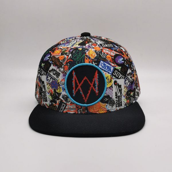 Crown sublimation print snapback cap
