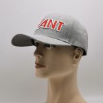 Textured Net Embroidery Melange Gray Baseball Cap